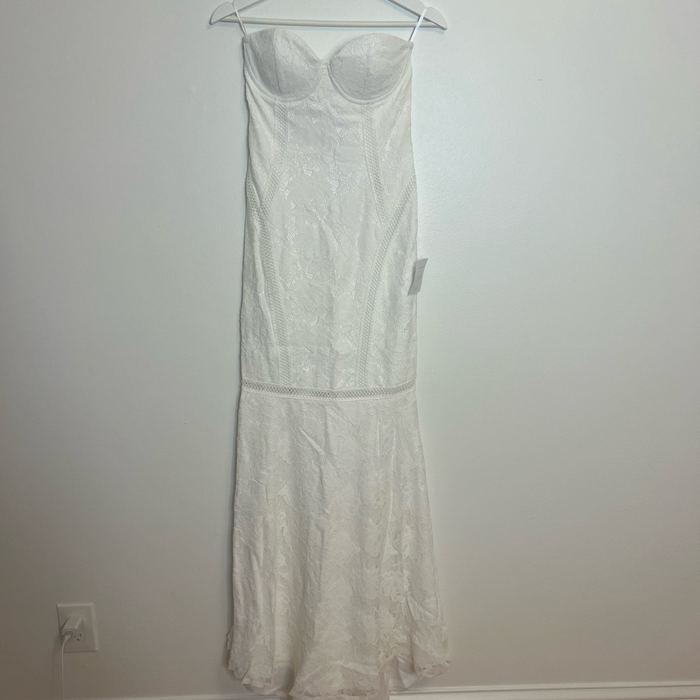 NWT Lulus White Strapless Dress wedding bridal gown